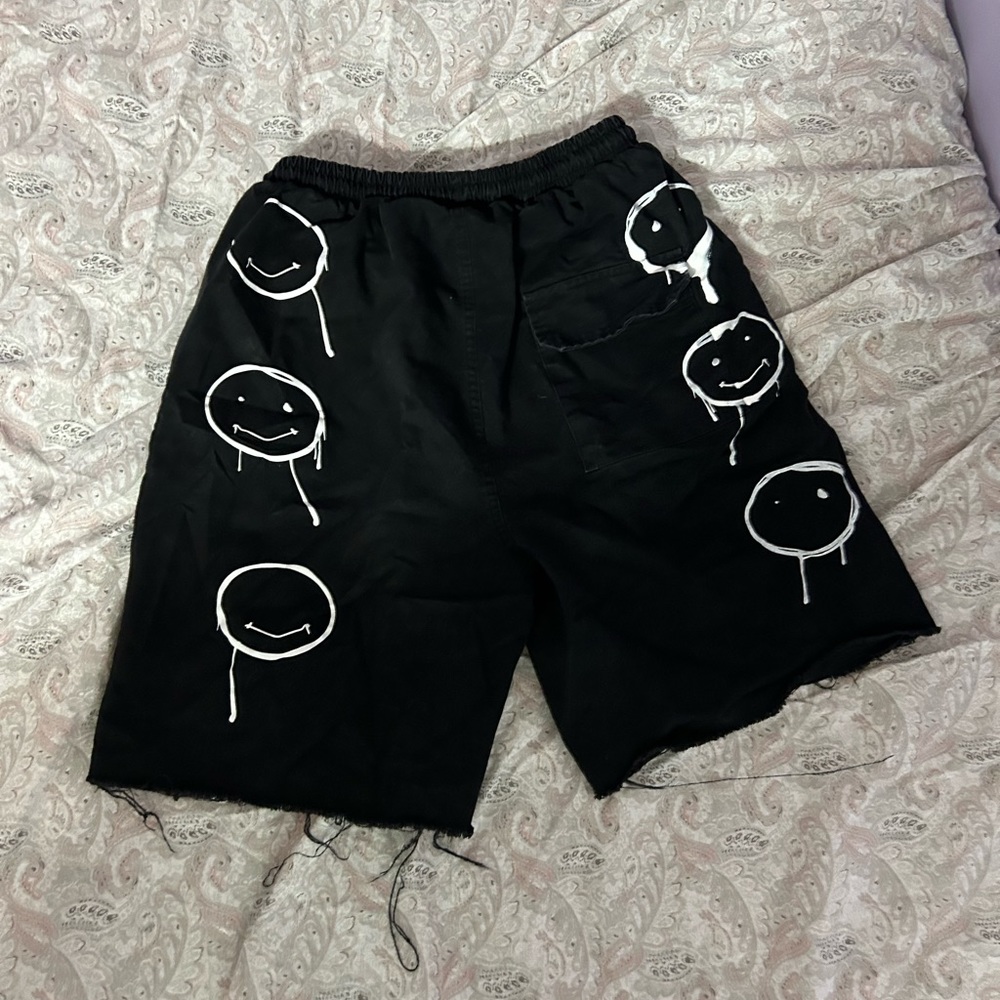 Black Aelfric Eden Stretch Shorts with Design on the BACK